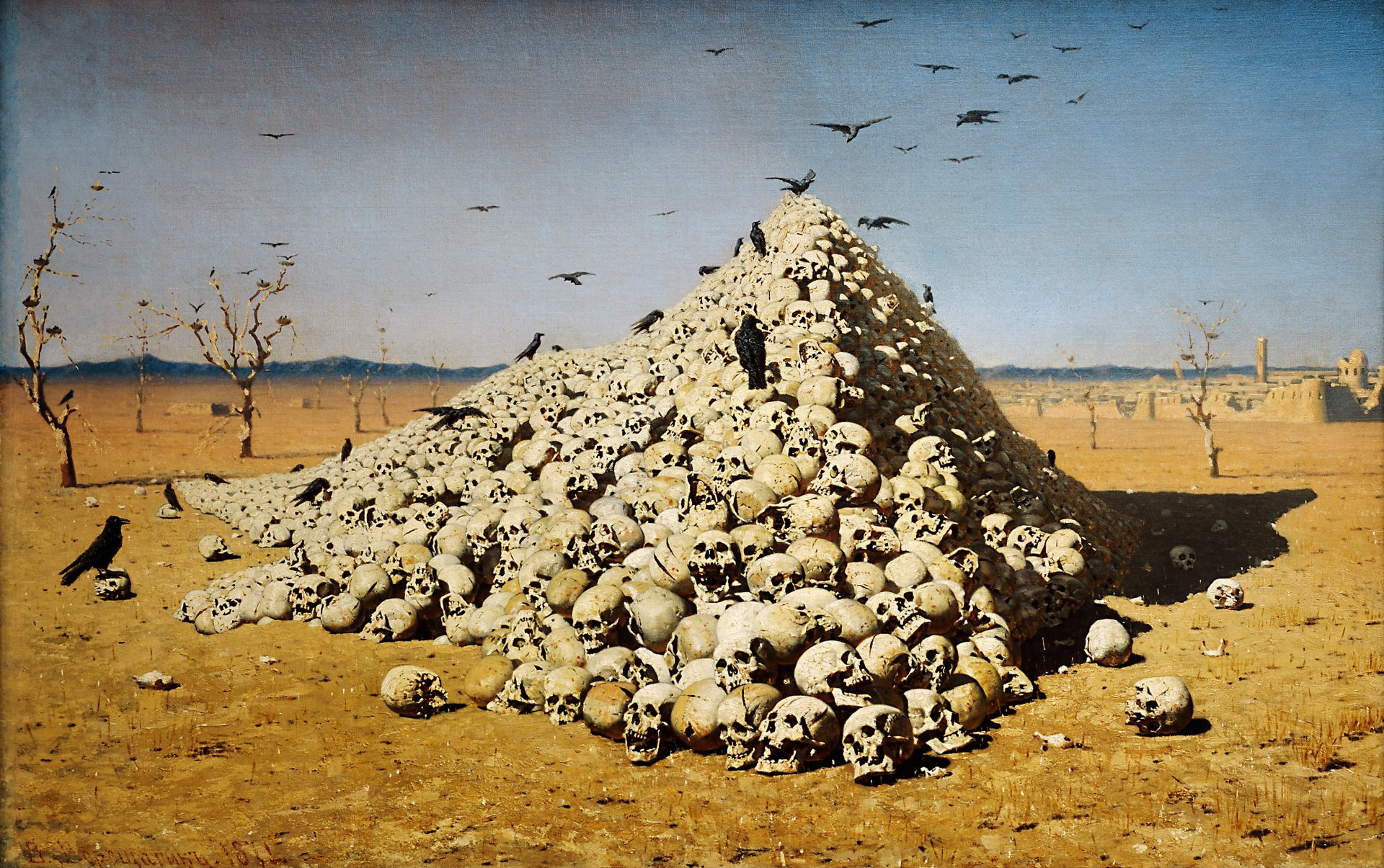 vereshchagin apoteosi di guerra teschi pittura