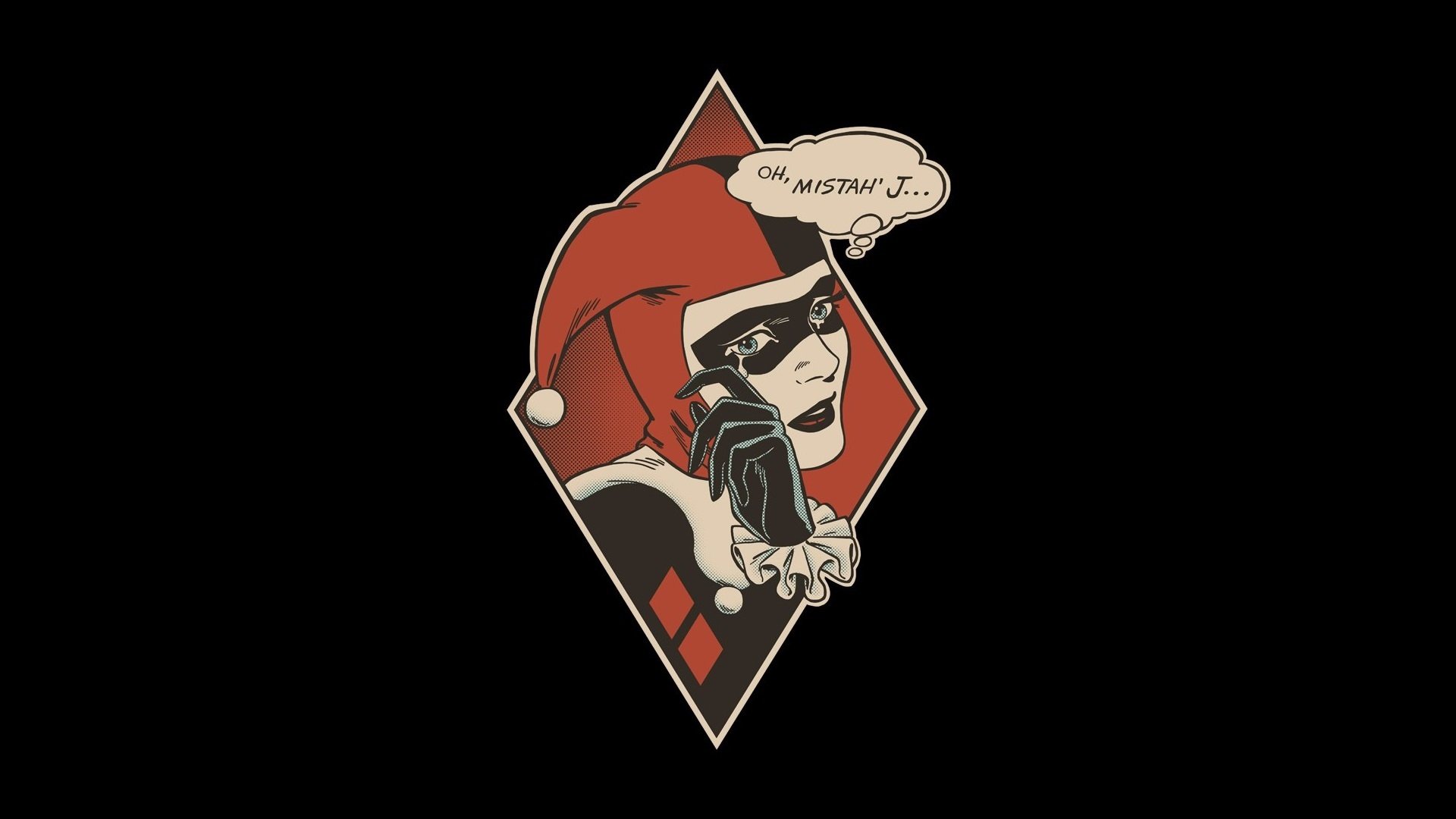 harley quinn minimalizm sztuka