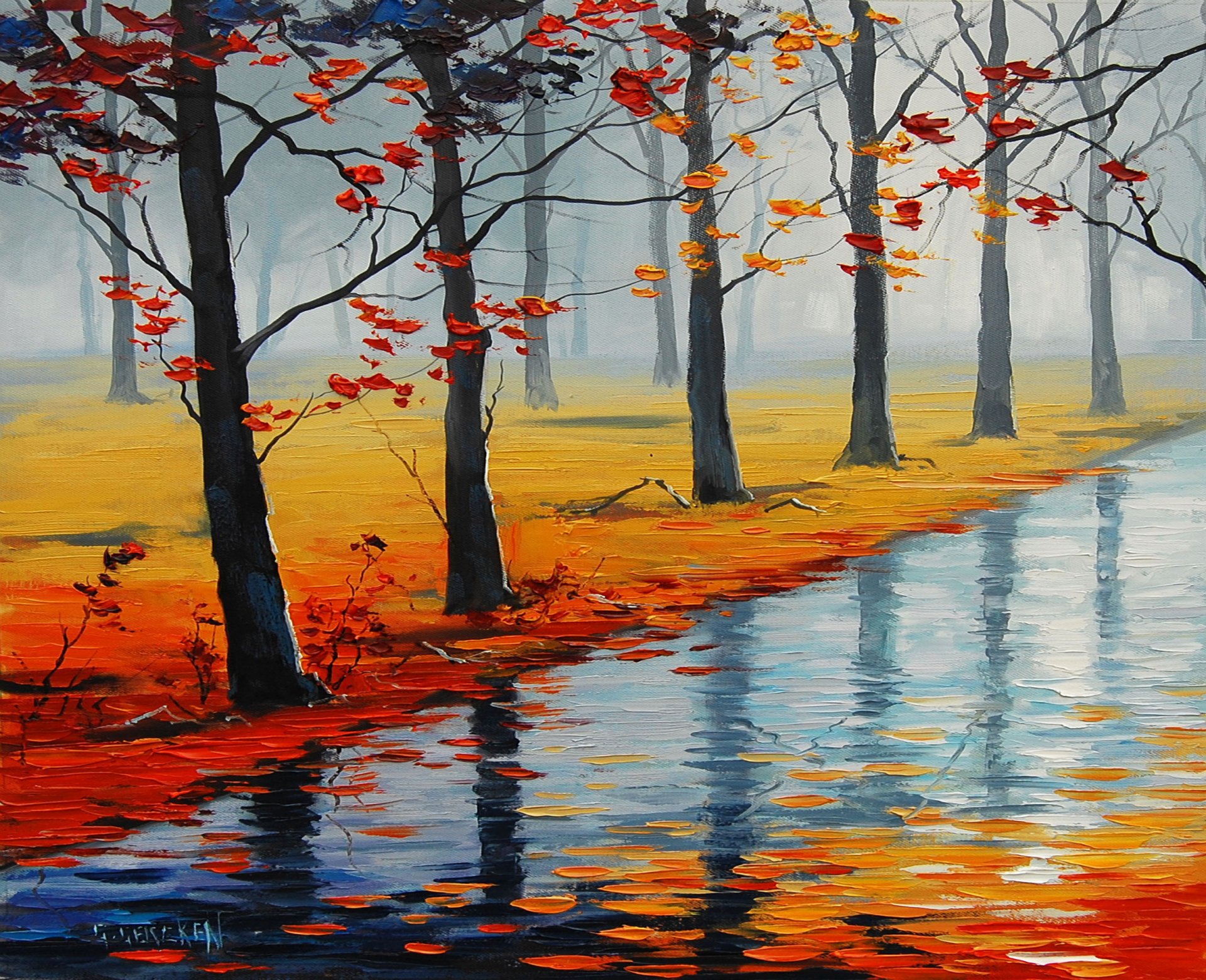 art picture artsaus wat autumn road