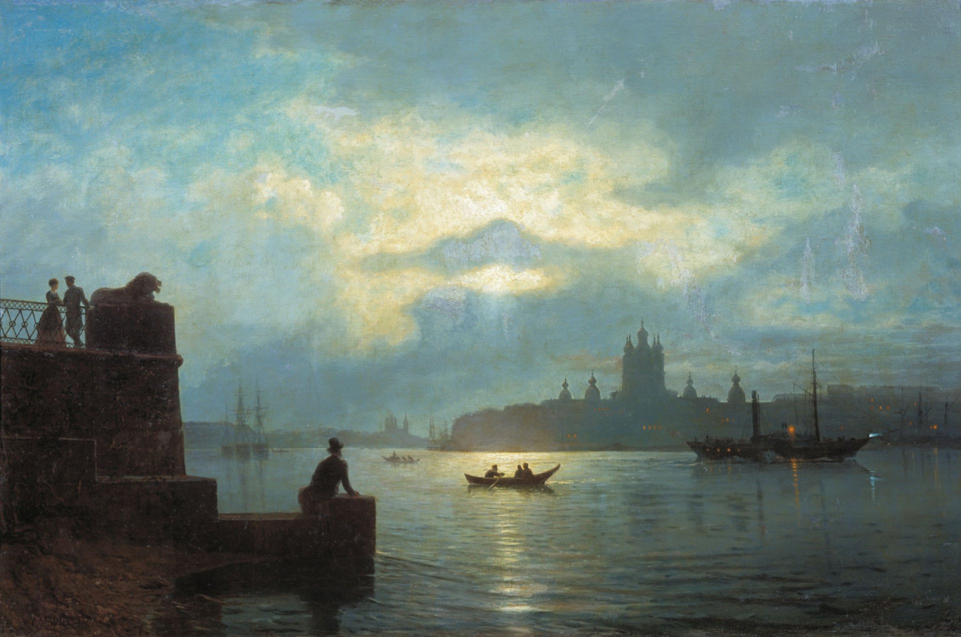 lagorio nuit de lune sur la neva peinture