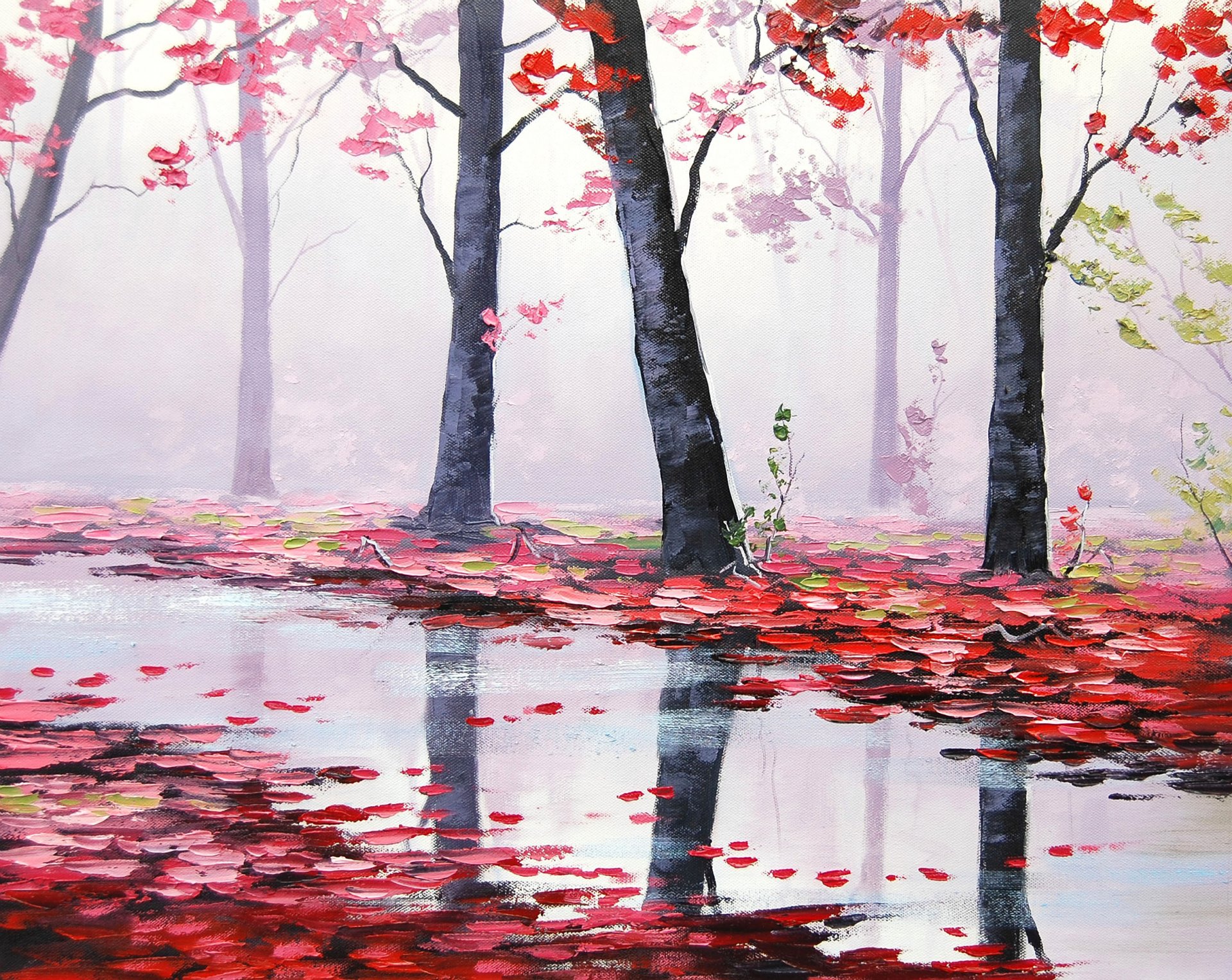 art artsaus nature automne arbres rouge feuilles rivière rivière