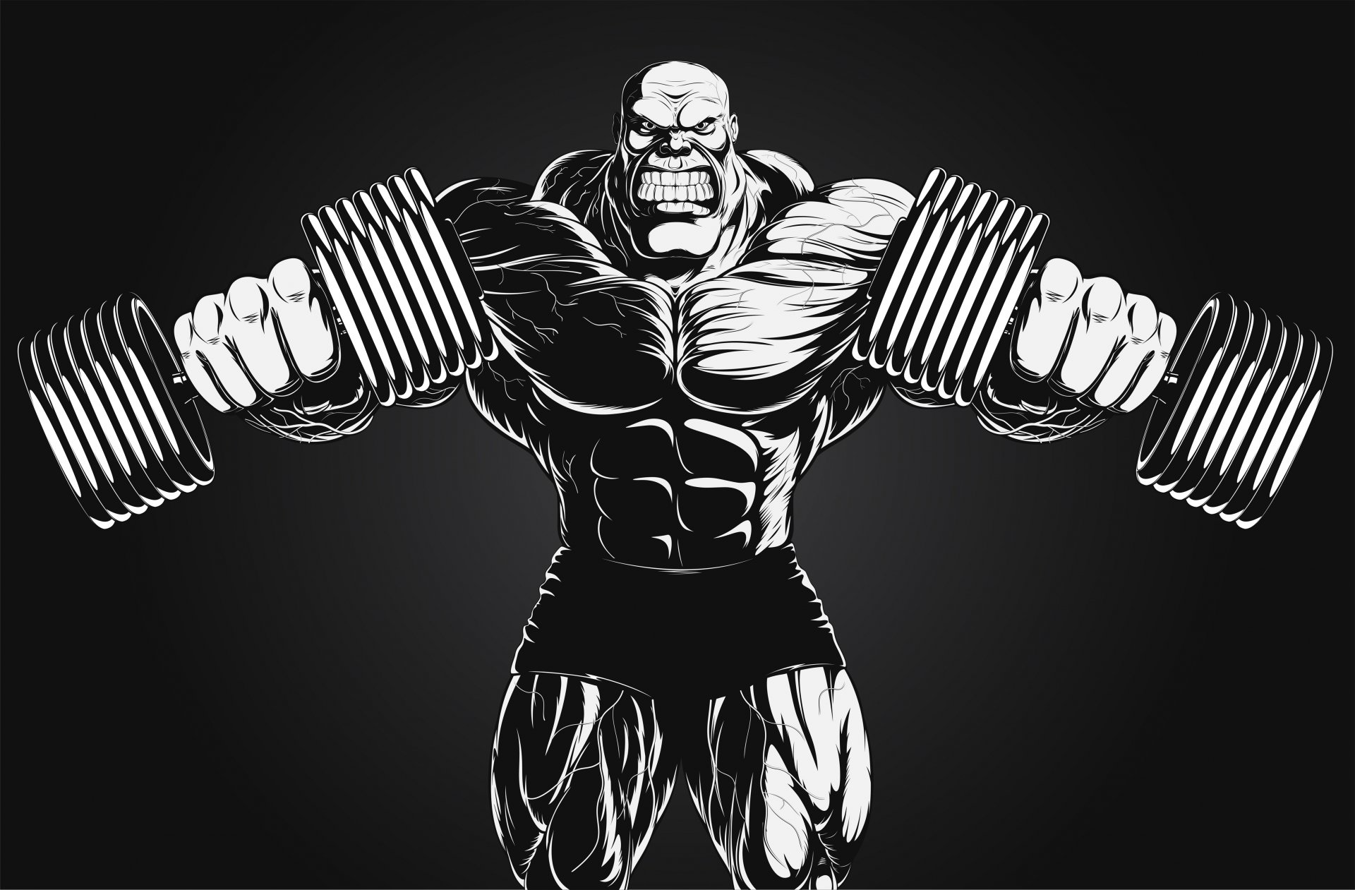 bodybuilder extreme dumbbell