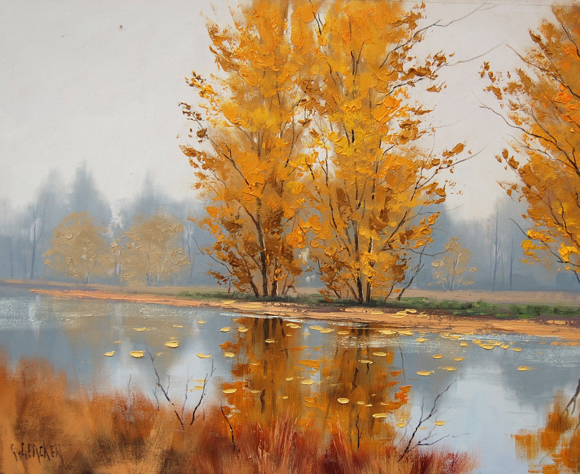 art picture artsaus misty autumn