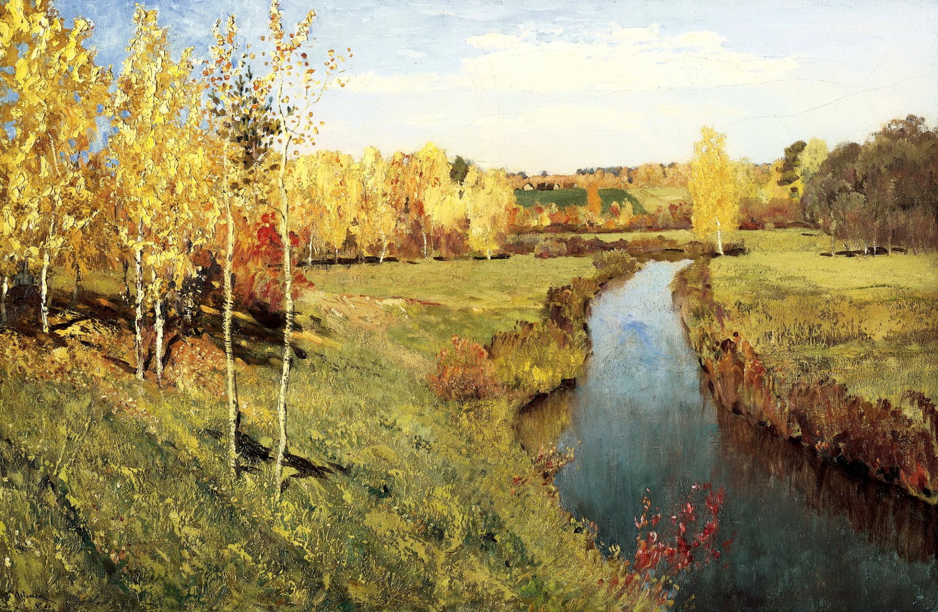 levitan goldener herbst malerei öl auf leinwand