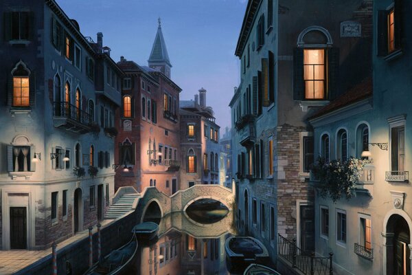 Wieczorne ulice Wenecji
