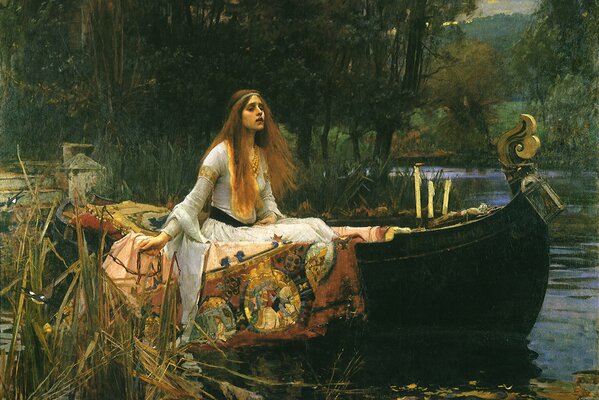 Dipinto di John William Waterhouse la signora di shallot