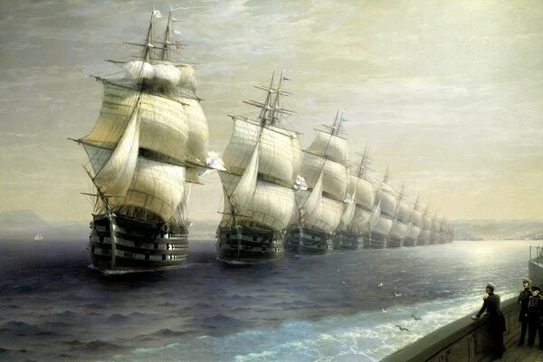 Aivazovsky s painting review of the Black Sea Fleet troops