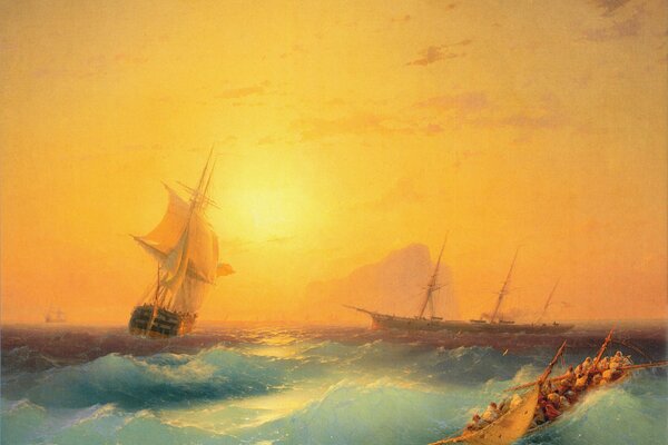 Painting Aivazovsky painting the sea