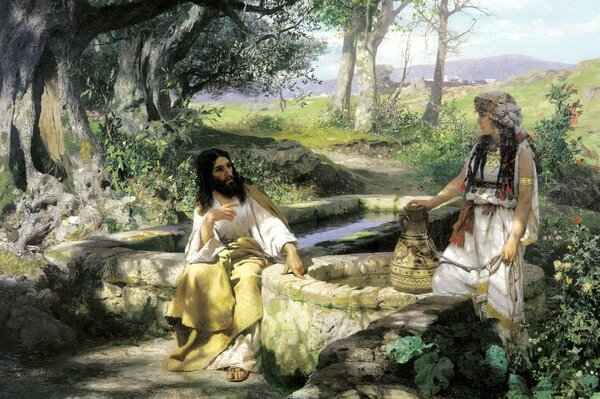 Peinture de Henri semiradsky le Christ et la Samaritaine 