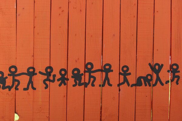 Рисунок танцующие человечки на заборе