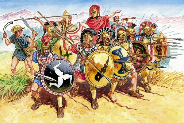 Pintura ejército romano, palacios