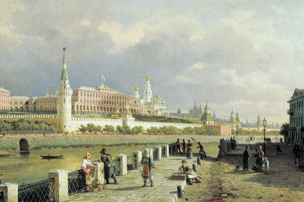 The Moscow Kremlin from the unfinished streets of the city