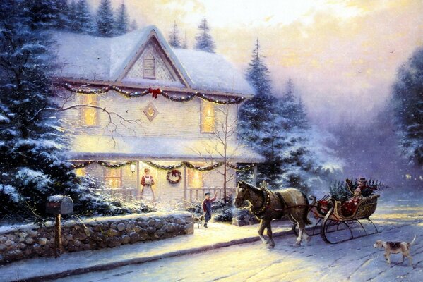 A Victorian Christmas painting