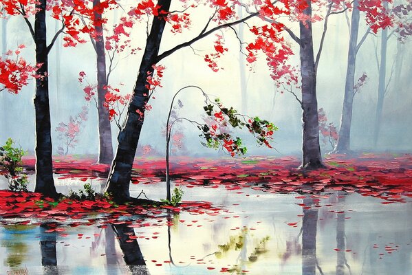 Photo autumn river art