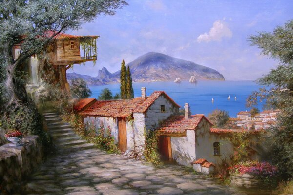 Painting by Alexander Milyukov Crimea