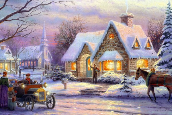 Cute winter Christmas sketch