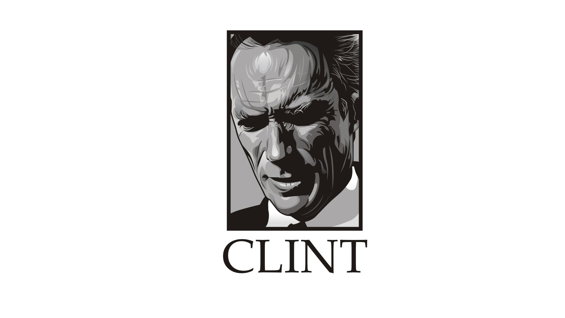 clint eastwood twarz minimalizm