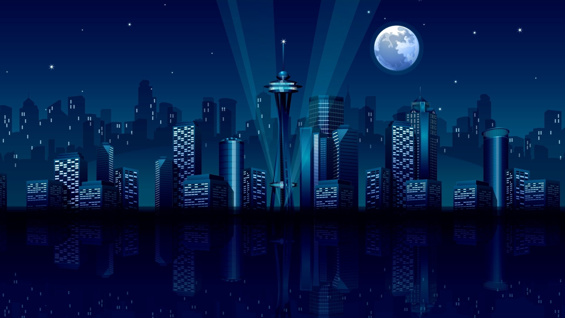 midnight city graphics vector