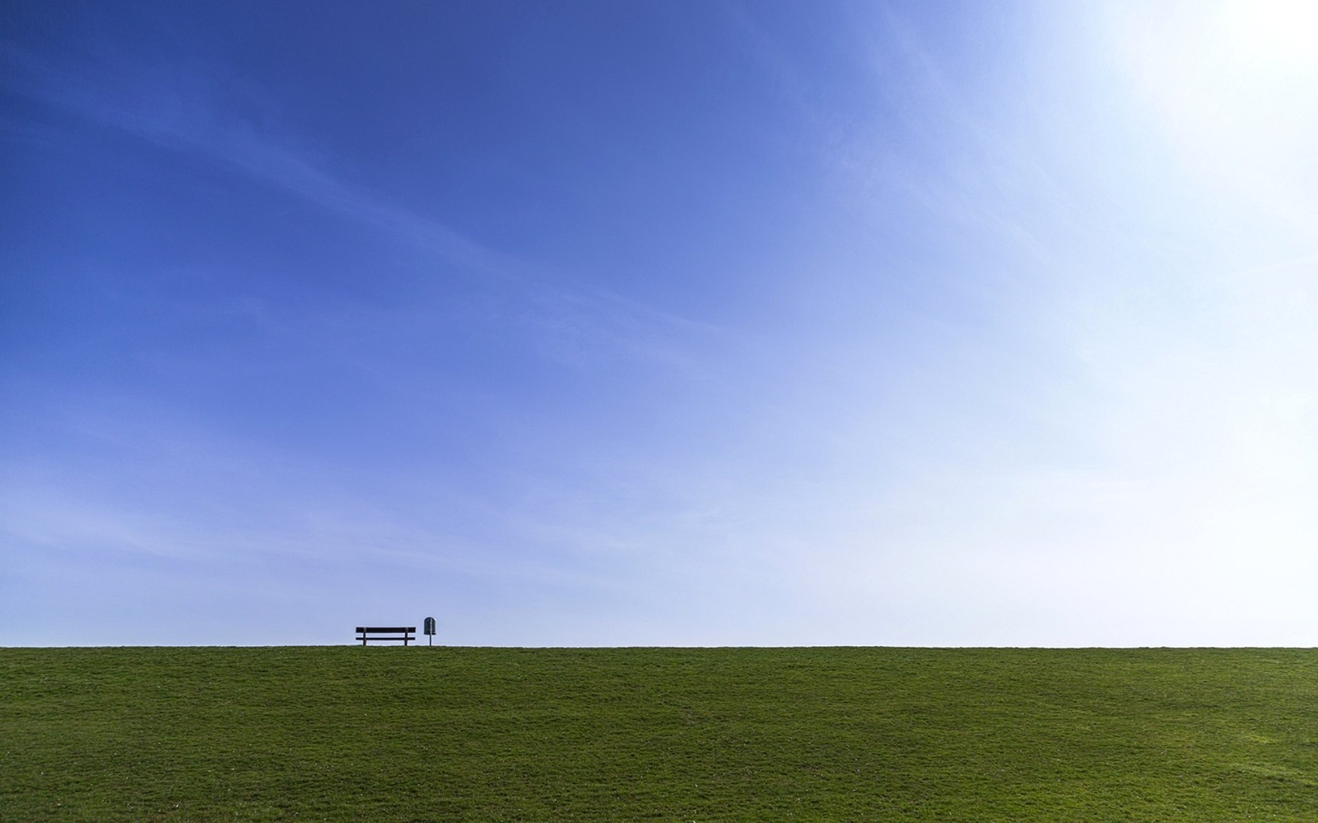 the field bench sky