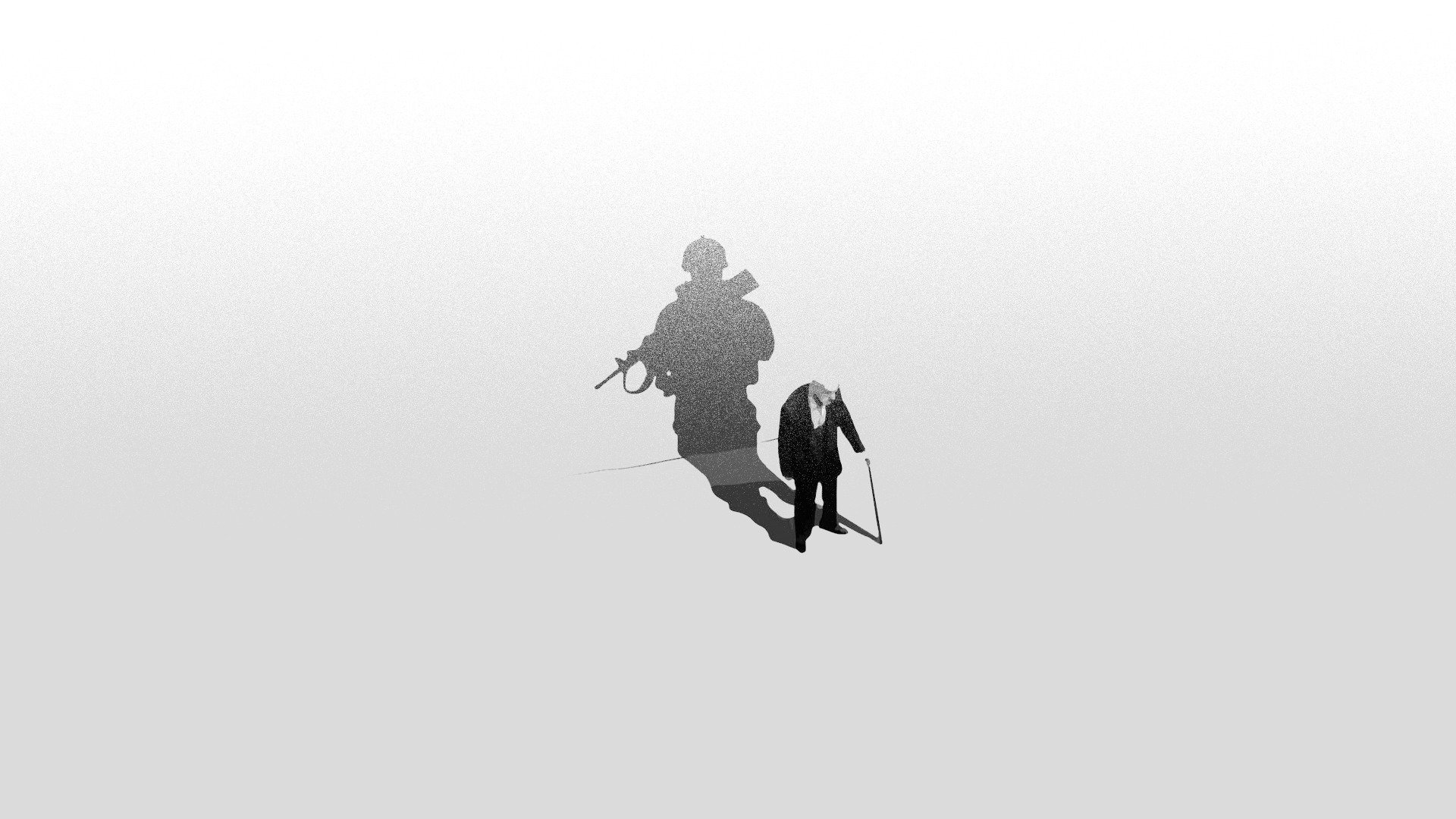 soldado veterano sombra hombre viejo minimalismo