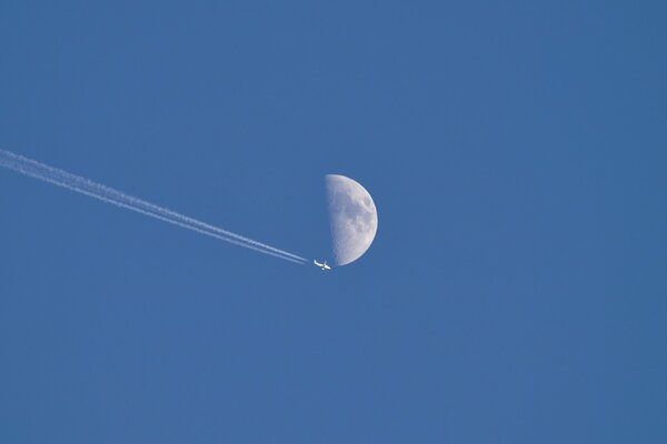 Bellezza! Catrame che vola attraverso la luna