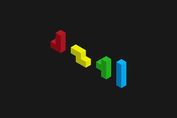 Bunte Figuren des Spiels Tetris