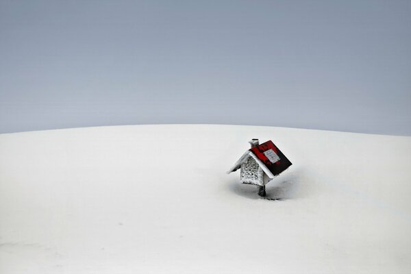 A fabulous decorative house in the middle of white snow