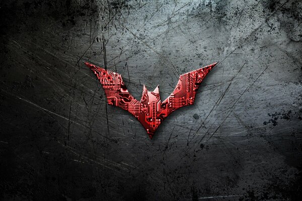 Logo Batman rouge sur fond noir