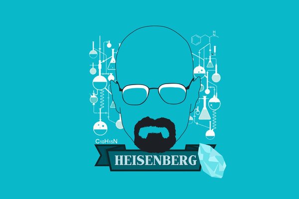 Heisenberg on a blue background is a methamphetamine brewer