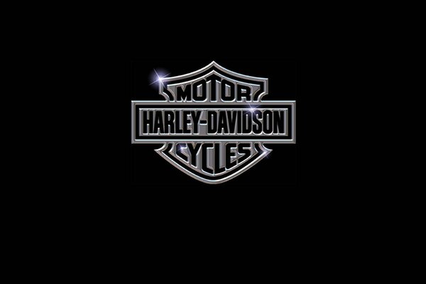 Chrome logo of Harley-Davidson brand motorcycles