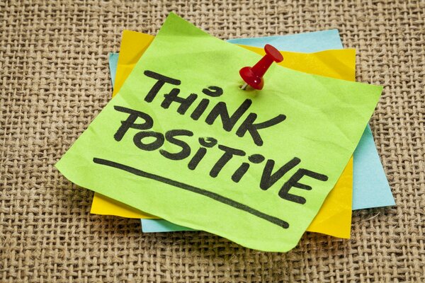 Bunte Aufkleber: Denke positiv