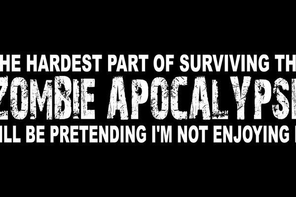 Citation logo avec inscription Apocalypse zombie