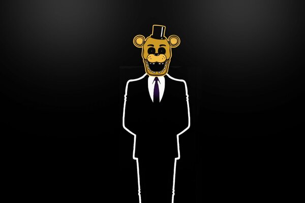 Dessin d un homme dans un costume noir et un masque d ours