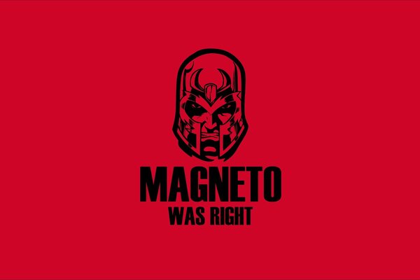 Black magneto on a red background