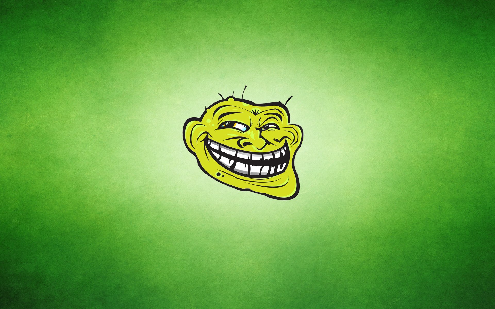 trollface cara de troll cara de troll fondo verdoso verde sonrisa dentado