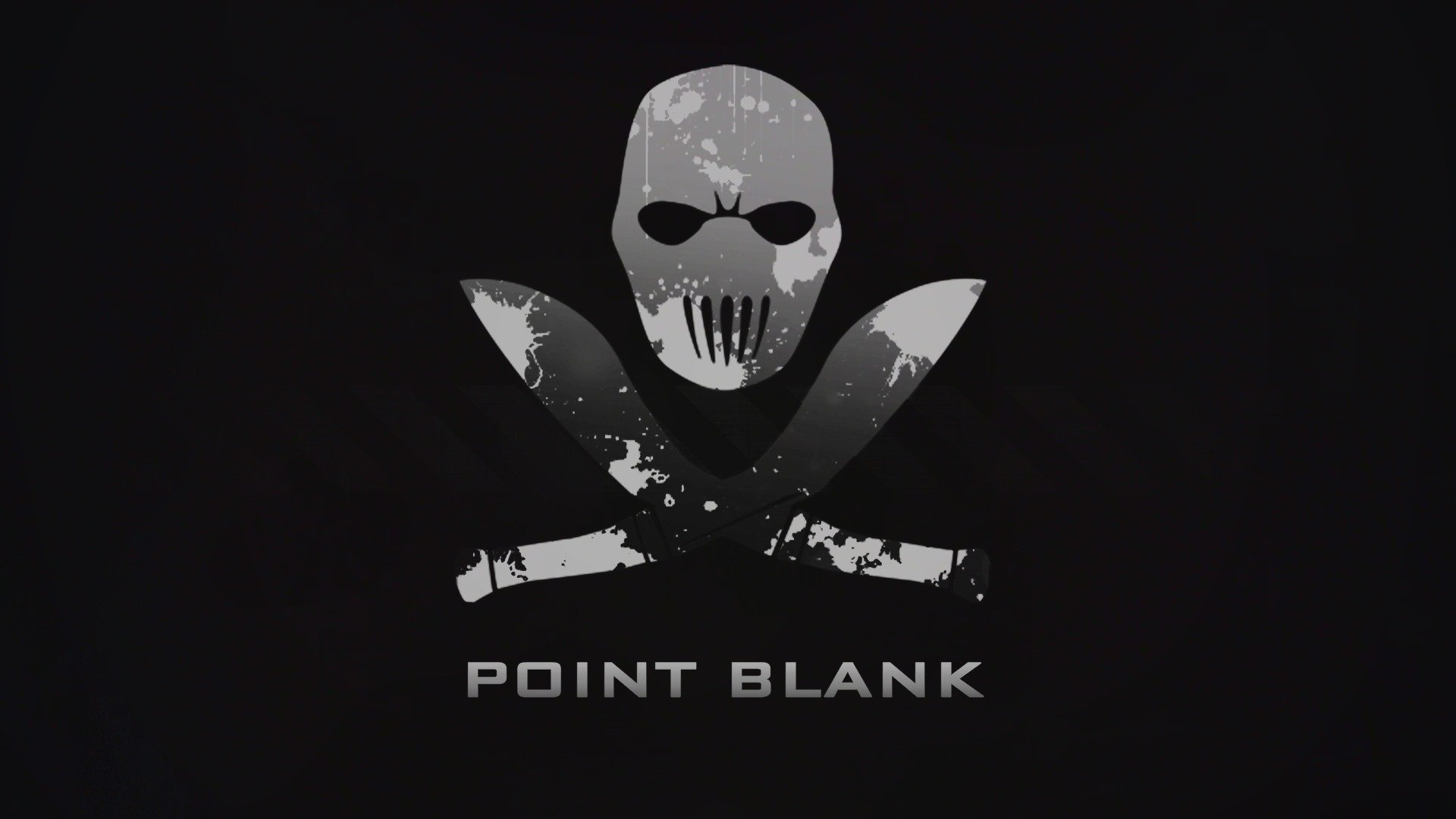 point blank minimalismus schädel spiel schwarzer hintergrund