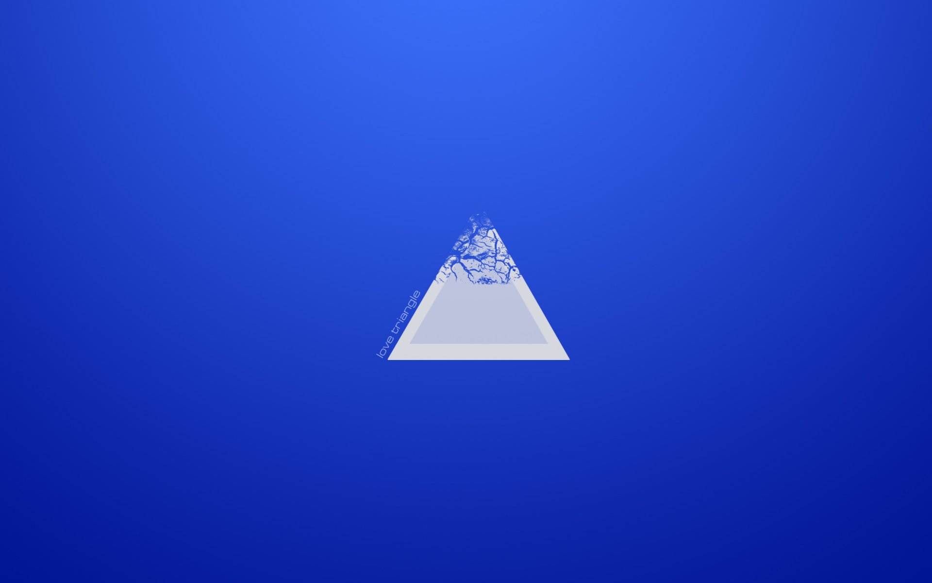 triangle bleu vide blanc