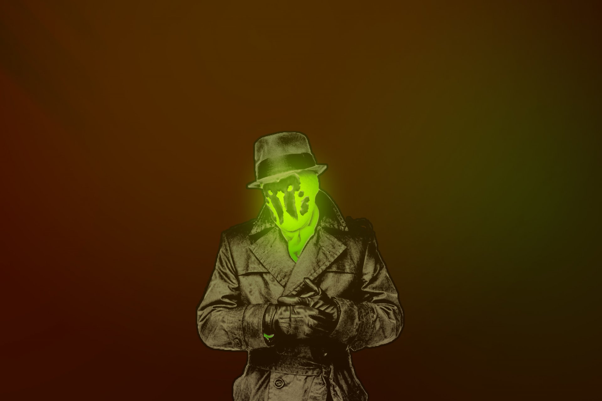 rorschach gardiens acide lumineux homme vide chapeau vert