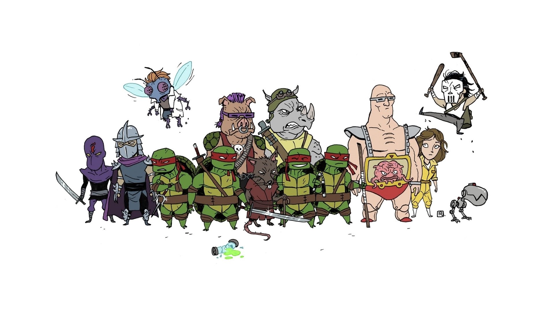 tmnt черепашки-ниндзя черепашки ниндзя рафаэль леонардо микеланджело донателло сплинтер осколок эйприл о’нил эйприл о нил кейси джонс шредер крэнг krang rocksteady рокстеди бибоп be