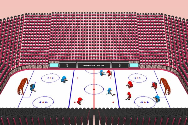 Hockey field with players