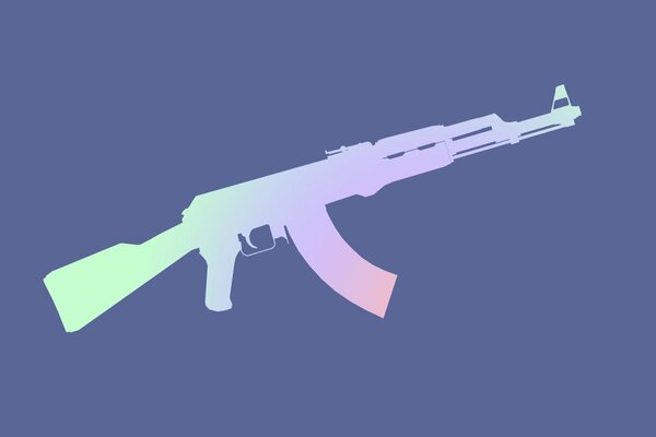 Kalashnikov assault rifle in pastel colors