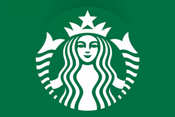 Emblème de café blanc sur fond vert
