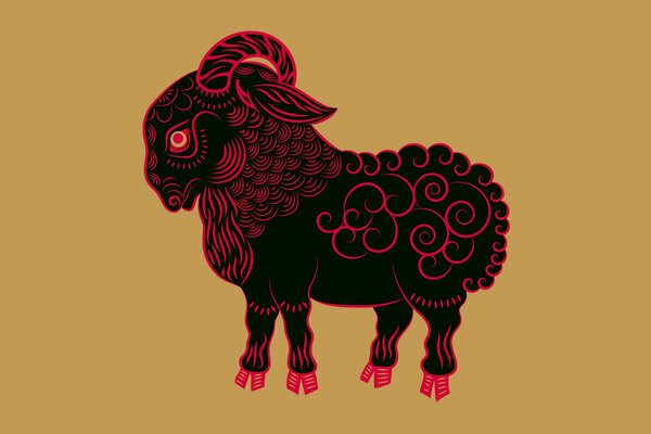 Zodiac sign black ram