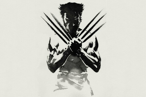 Papel pintado con Wolverine. Garras largas de Wolverine