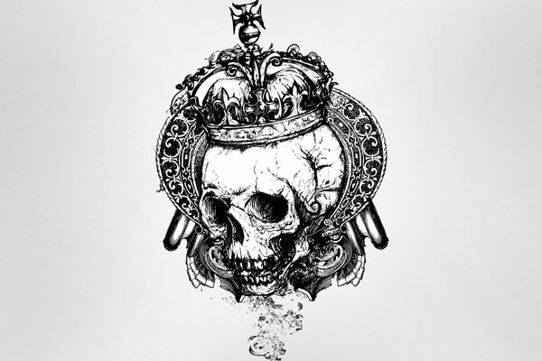 Stylized skull in a crown