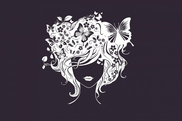 A girl with butterflies in her hairstyle