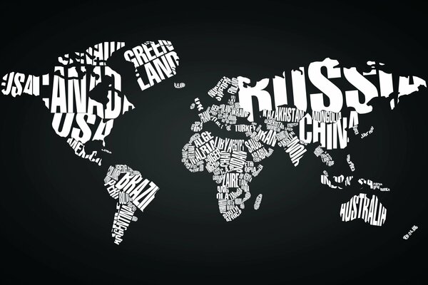 Carte du monde indiquant les pays et les États