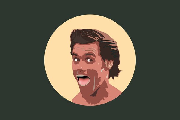 Jim Carrey s face on a green background