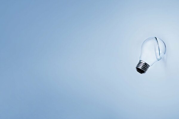 A light bulb with an edge on a blue background