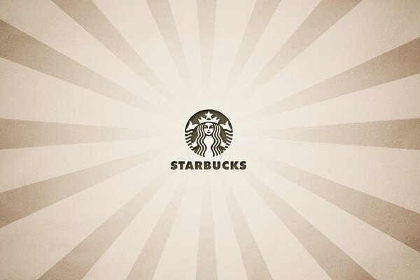 Emblème de Starbucks sur fond beige